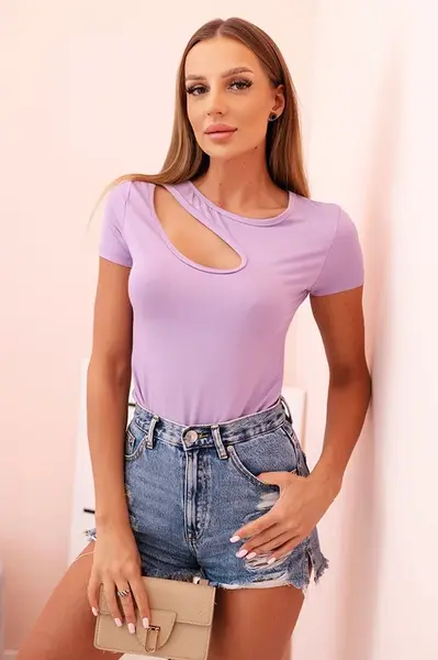 Kesi Dámské bavlněné body s V výstřihem a nařasením fango