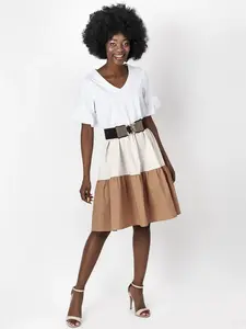 PERSO Woman's Women's tricolor light midi dress