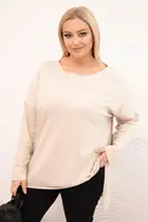 Asymetrická plus size halenka s dlouhými rukávy