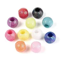 Pearlized UV Plating Opaque Acrylic European Beads