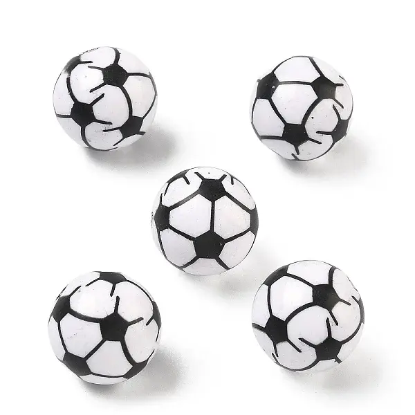 Sport Printing Opaque Acrylic Beads