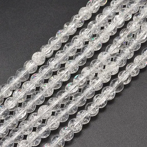 Electroplate Synthetic Crackle Quartz Bead Strands