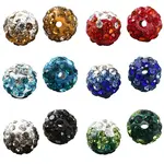 48Pcs 6 Colors Handmade Polymer Clay Rhinestone Beads