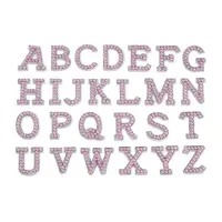 26Pcs Letter A-Z Glass Rhinestone with Plastic Cloth Patches
