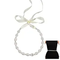 Metal Full Crystal Rhinestone Horse Eye Bridal Waist Belts for Wedding Dress