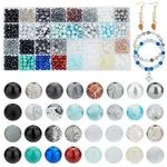960Pcs 32 Styles Baking Painted & Spray Painted Crackle & Transparent & Opaque Glass Bead