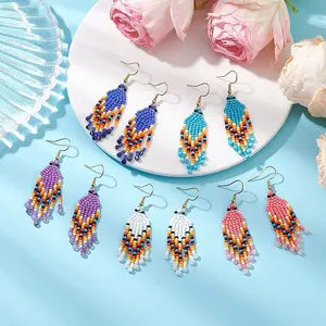 Bohemian Glass Seed Beads Dangle Earrings