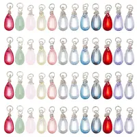48Pcs 12 Color Transparent Glass Charms