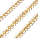 Brass Enamel Leaf Link Chains