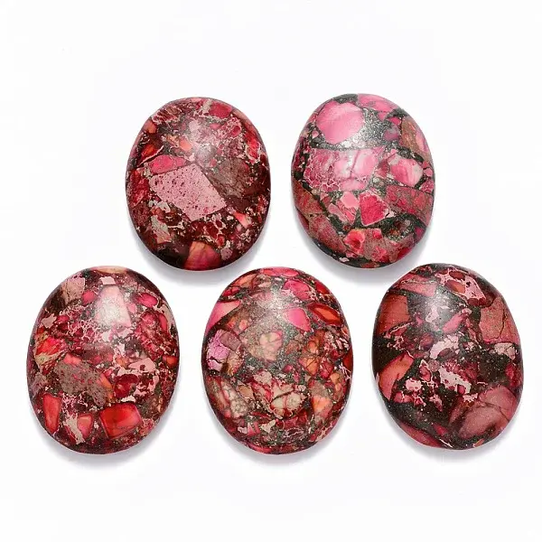 Synthetic Gold Line Imperial Jasper Cabochons