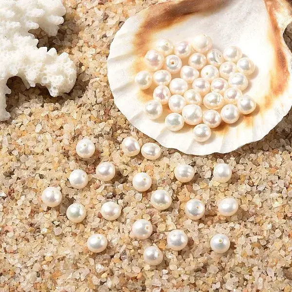 10Pcs Natural Cultured Freshwater Pearl Beads