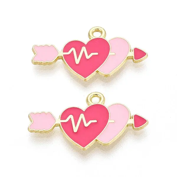 Valentine's Day Alloy Enamel Pendants