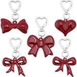 5Pcs 5 Styles Acrylic Bowknot & Heart Pendant Decorations