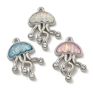 Rack Plating Alloy Rhinestone Pendants