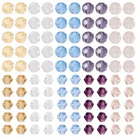 300Pcs 10 Styles Transparent Glass Beads