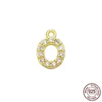 Real 18K Gold Plated 925 Sterling Silver Micro Pave Clear Cubic Zirconia Charms