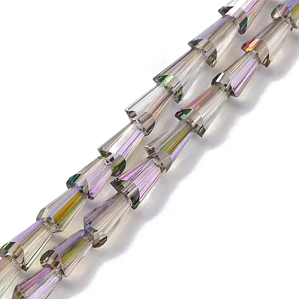 Transparent Electroplate Glass Beads Strands