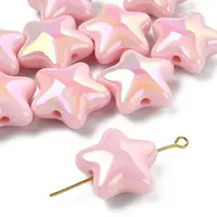 10Pcs UV Plating Plastic Beads