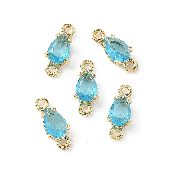 Brass Pave Cubic Zirconia Connector Charms