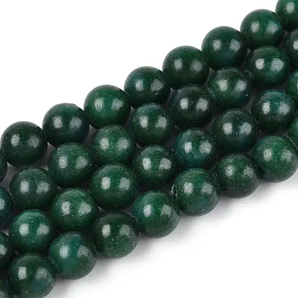 Dyed Natural Mashan Jade Round Beads Strands