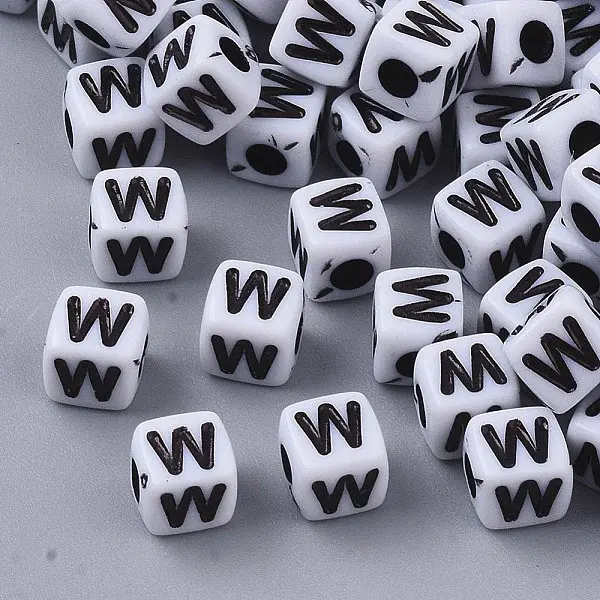 White Opaque Acrylic Beads