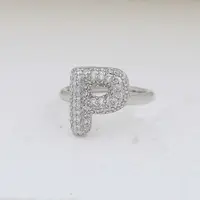 Brass Micro Pave Clear Cubic Zirconia Cuff Rings