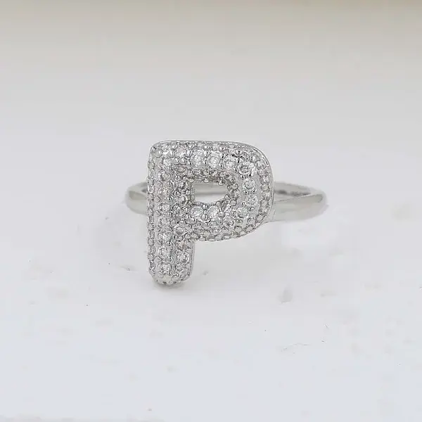 Brass Micro Pave Clear Cubic Zirconia Cuff Rings