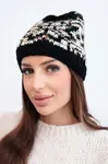 Dámská zimní čepice s norským vzorem a krystaly