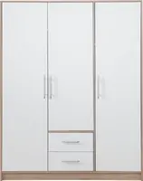 Šatní skříň Smart SR2 Varianta: Bez zrcadla, Barva korpusu + barva dveří: Dub sonoma + Bílá