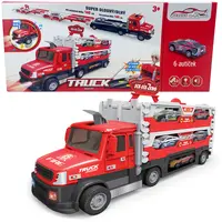 Hasičský TRUCK 2v1 se světlem a zvukem a 6 auty