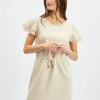 Béžové dámske mikinové šaty s čipkou ORSAY