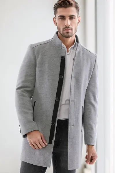 Pánsky kabát Dewberry sivý