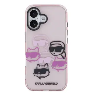 Zadní kryt Karl Lagerfeld IML Multi K&CH Heads pro Apple iPhone 17, růžová