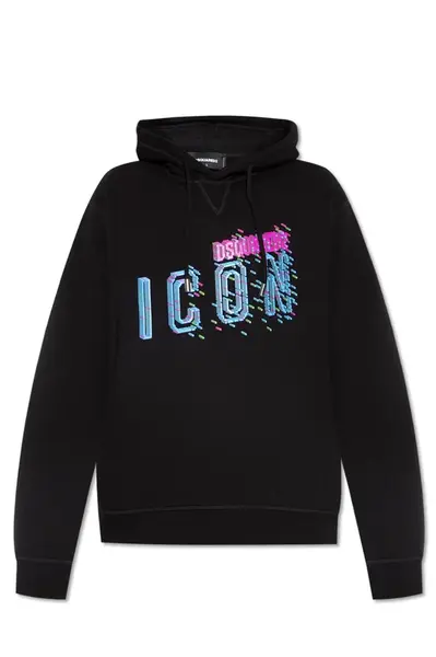 Čierna mikina Dsquared s kapucňou