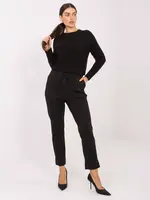 Černé jednobarevné kalhoty