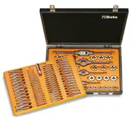 Beta tools Sada závitníků a závitnic z chromové oceli, metrický závit, a příslušenství pro opravy aut