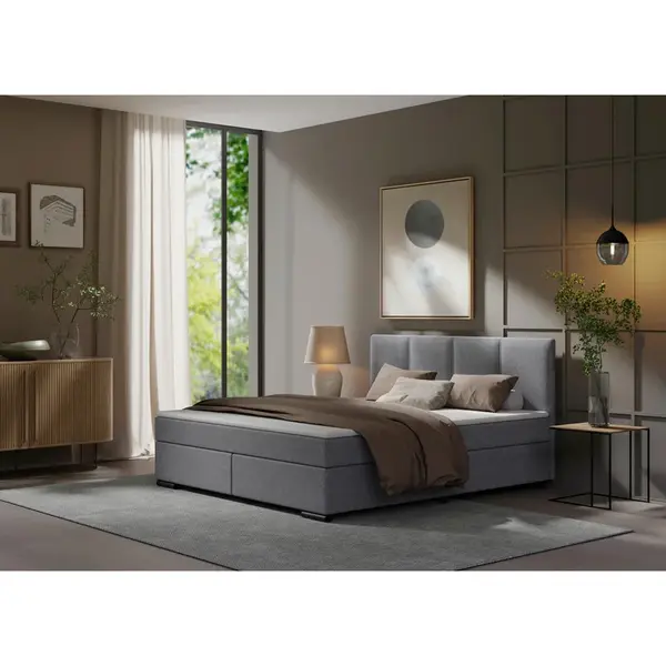 MID.YOU POSTEL BOXSPRING, 160/220 cm, světle šedá