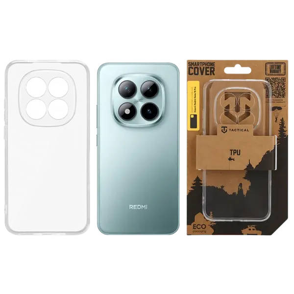 Zadní kryt Tactical TPU pro Xiaomi Redmi Note 15 Pro 5G, transparentní