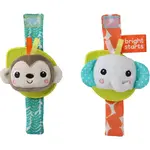 Bright Starts Wrist Pals Toy chrastítko na ruku s kousátkem Monkey & Elephant 0 m+ 2 ks