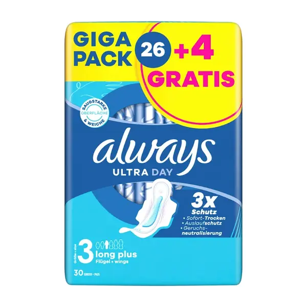 Always Ultra dámské hygienické vložky Long Plus 3 / 30 ks