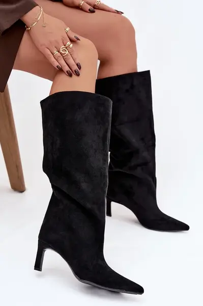 Dámské kozačky z eko-semiše