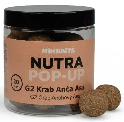 Mikbaits nutra pop-up 20 mm 250 ml - g2 krab ančovička asa