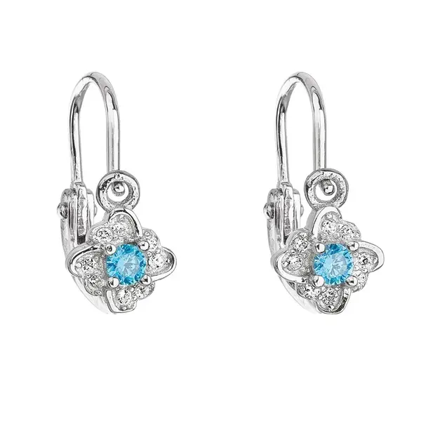 Evolution Group - Pavona Stříbrné dětské náušnice s modrými zirkony 11175.3