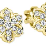 Soliter Zlaté hvězdičkové náušnice s krystalem 239 001 00940