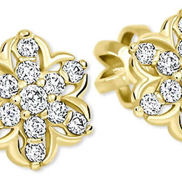 Soliter Zlaté hvězdičkové náušnice s krystalem 239 001 00940