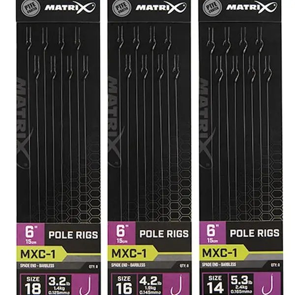 Matrix návazec mxc-1 6” pole rigs - velikost háčku 16 nosnost 1,9 kg