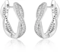 Beneto Kruhové stříbrné náušnice AGU1201