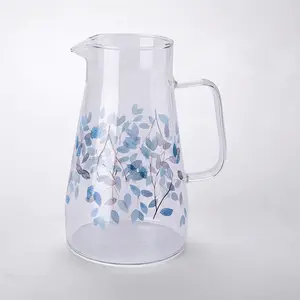 Sklenený džbán MODRÉ KVETY 1450 ml
