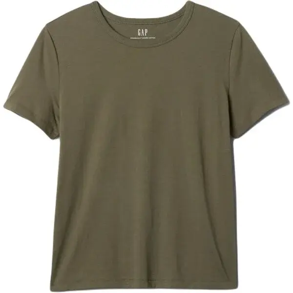 GAP ORGANIC VINT CRW Dámske tričko, khaki, veľkosť