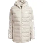 adidas ESSENTIALS 3-STRIPES LIGHT DOWN HOODED Dámska parka, béžová, veľkosť